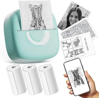 Mini Imprimante Thermique Bluetooth - Imprimante Stickers Portable pour Photos