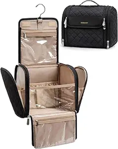 Trousse de Maquillage BAGSMART avec Crochet - Grande Capacité, Organisateur de Voyage