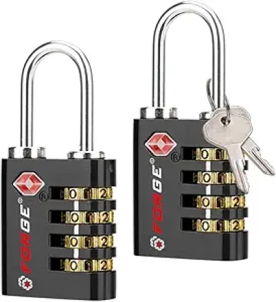 Cadenas TSA Forge Dual-Opening - Clé et Combinaison (Pack de 2)