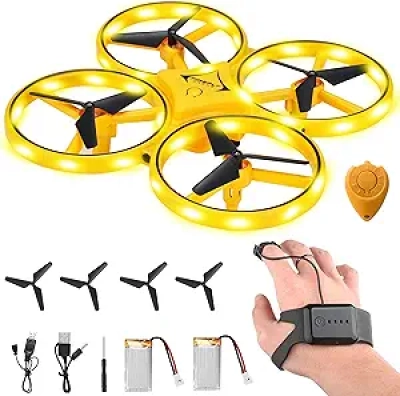 Drone pour Enfants avec Montre Connectée - Quadcopter RC 2024 avec LED et Batterie 16 min