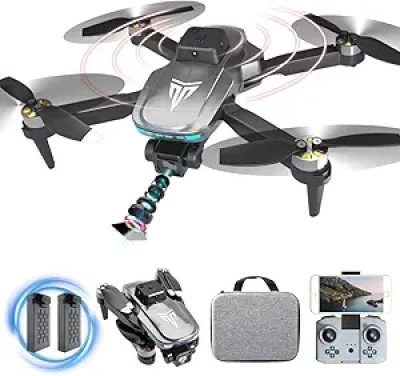 Drone 4K FPV Pliable avec Caméra - Batterie 40min, Moteur Brushless & Sac de Transport