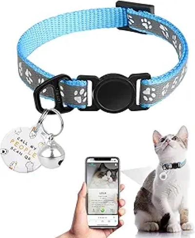 Collier Chat Sécurisé avec Code QR - Réfléchissant et Personnalisé