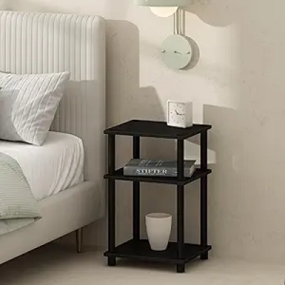 Furinno Just 3-Tier Nightstand Americano - Table de Nuit Moderne