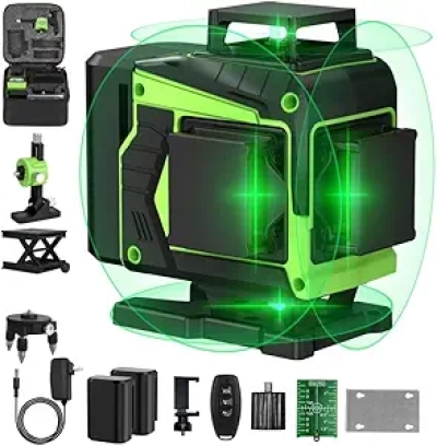 Niveau Laser 360° 16 Lignes Vert Auto-nivelant Professionnel avec Télécommande
