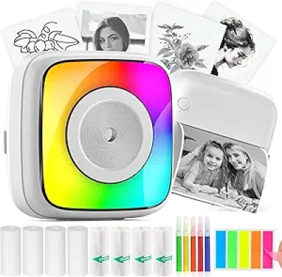 Imprimante Portable Mini Sticker RGB - Thermique Bluetooth pour Photos
