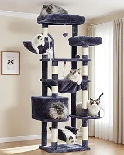 Arbre à Chat Géant 63" pour Grands Chats - Tour Multi-Niveaux avec Griffoirs Sisal