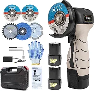 Meuleuse d'angle sans fil 19500rpm - Kit complet avec 2 batteries 16.8V
