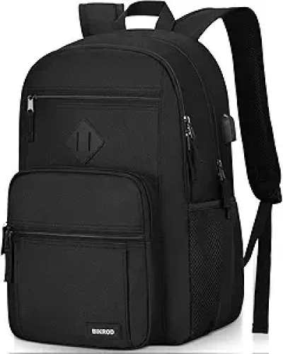 Sac à dos noir avec port USB pour homme et femme - 15.6 pouces