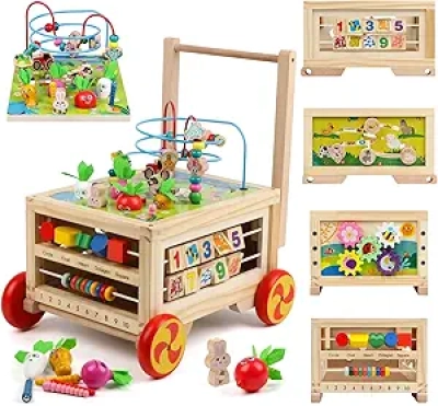 Cube d'Activité Montessori 7-en-1 en Bois - Jouet Éducatif Bébé 1 an+