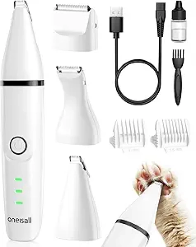 Tondeuse Chat Silencieuse 3 en 1 - Coupe-ongles et Rasoir Électrique sans Fil
