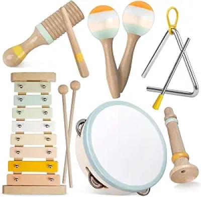 Instruments de Musique Montessori en Bois - Jouets Éducatifs pour Enfants 1-3 ans