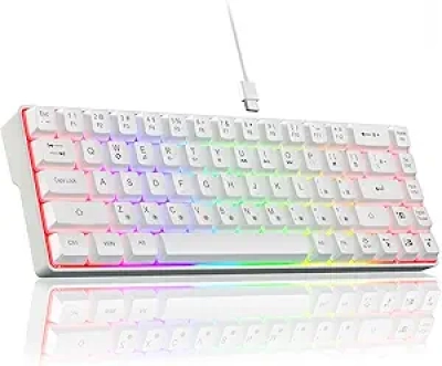 Clavier Gaming 60% Compact RGB - Clavier Mécanique Portable USB-C 68 Touches