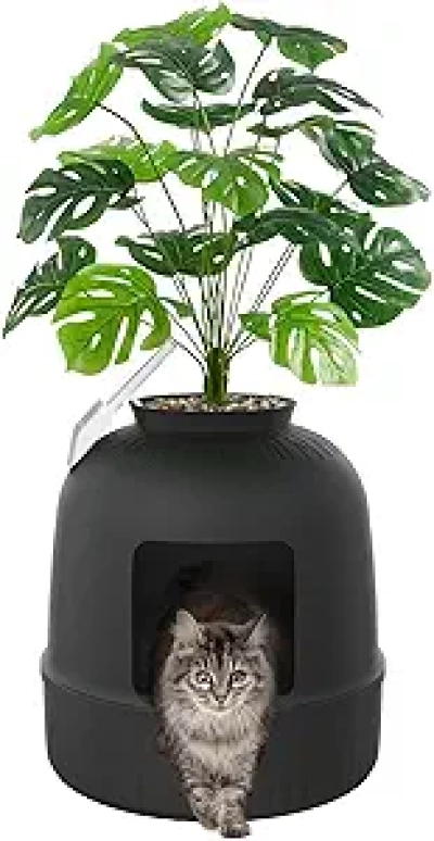 Bac à Litière Chat Caché Lifewit avec Plante - Design Discret