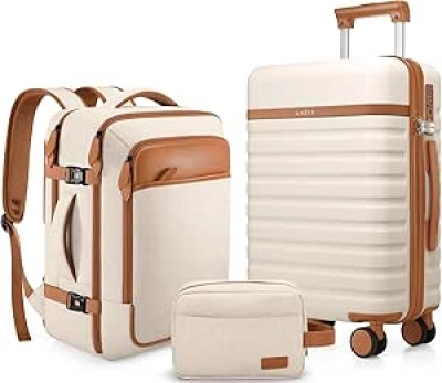 Ensemble Valise Cabine 20 pouces UKEIN 3 pièces - Trolley Rigide TSA + Sac à dos