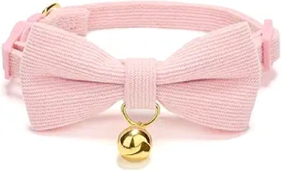 Collier Chat Réglable Nœud Papillon et Clochette - Coton Doux