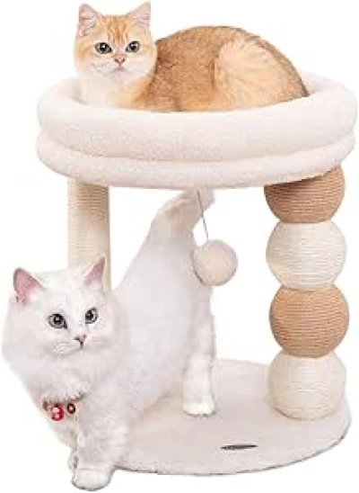 Arbre à Chat Compact avec Perchoir Douillet - Griffoir Sisal pour Chatons