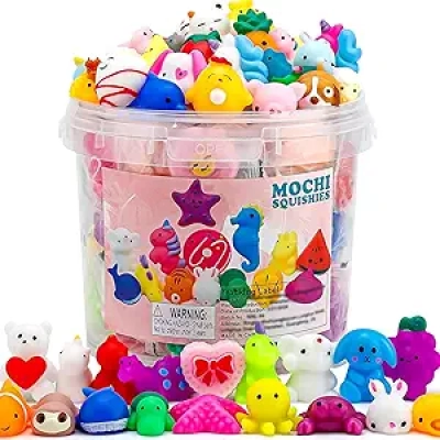 100 Mochi Squishy Toys - Jouets Anti-Stress pour Enfants & Adultes