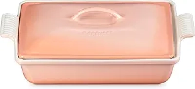 Cocotte Le Creuset Peche 4 Qt - Plat Rectangulaire Heritage en Grès Premium
