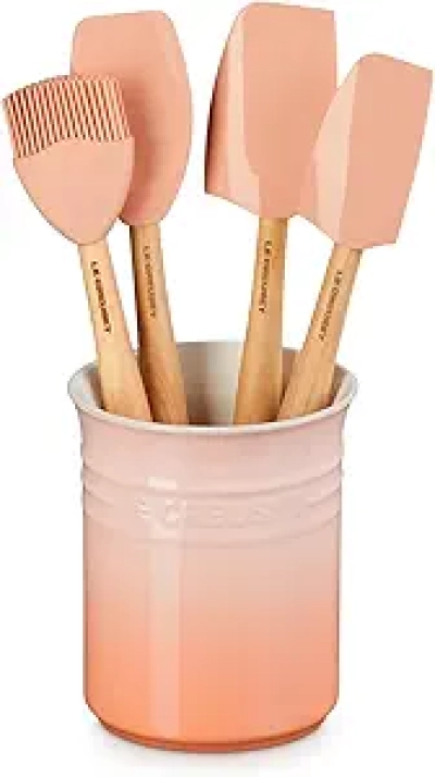 Le Creuset Set 5 Ustensiles Cuisine Pêche - Grès et Silicone Premium