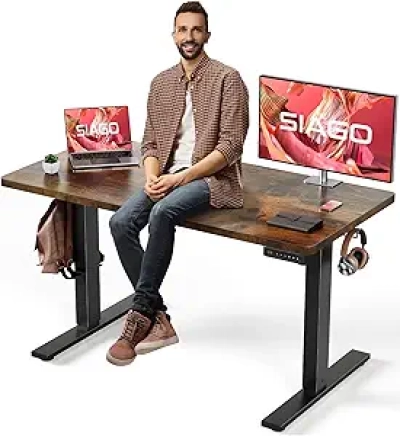 Bureau Assis-Debout Électrique SIAGO 120x60cm - Hauteur Réglable avec 3 Mémoires