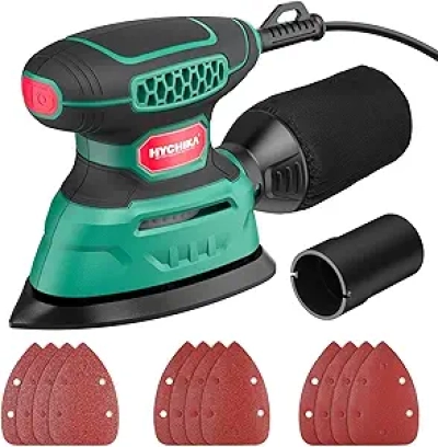 Ponceuse Électrique Détail HYCHIKA 13000 OPM - Sander Palm Compact avec Aspirateur