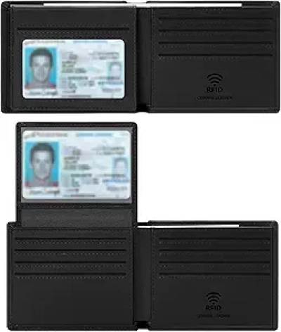 Portefeuille Homme Cuir Véritable Bifold RFID - Porte-cartes Artisanal