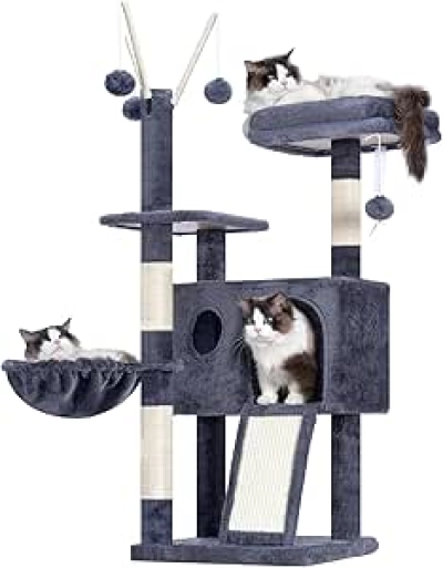 Arbre à chat Hey-brother 41 pouces - Tour avec griffoirs, hamac et jouets