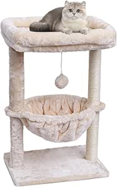 Arbre à Chat SYANDLVY - Tour Griffoir Compact pour Chatons avec Panier & Ballon