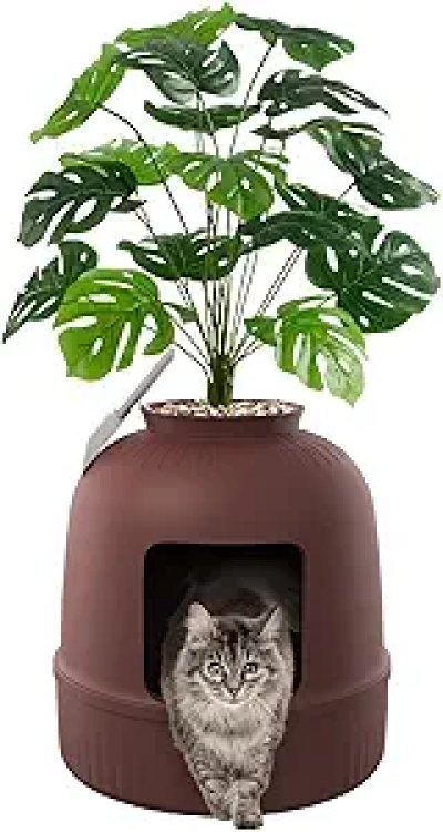 Bac à Litière Chat Caché Lifewit - Design Pot de Fleur avec Filtre Charbon