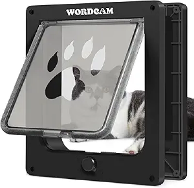 Chatière XL Wordcam - Porte pour Chat 4 Positions avec Verrouillage