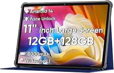 Tablette Android 15 11 pouces - 12GB RAM, 128GB, WiFi6, Batterie 8000mAh
