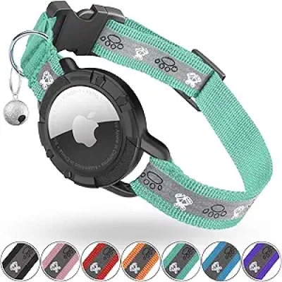 Collier Chat AirTag Réfléchissant XS - Tracker GPS Intégré avec Clochette