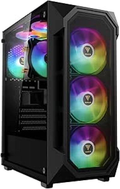 Boîtier Gaming GAMDIAS AURA GC1 ELITE ATX Mid Tower - Verre Teinté et 4 Ventilateurs ARGB