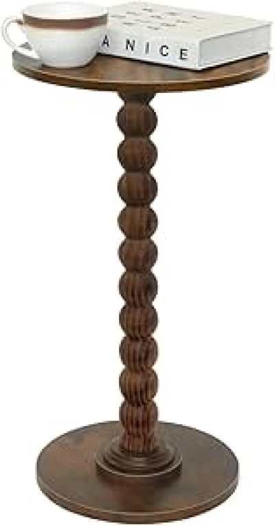 Table d'appoint ronde petit espace - Design moderne bois massif
