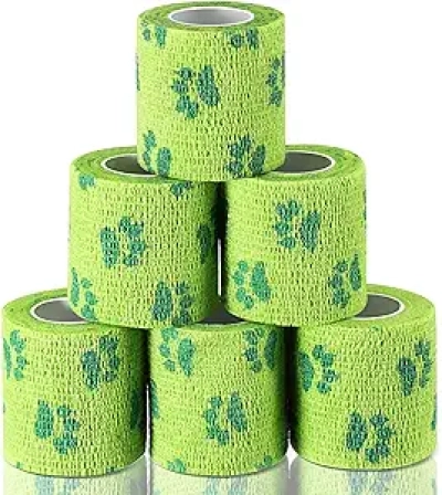 Bandage Anti-Mâchage pour Chien 2 pouces x 5 verges - Pack de 6 (Vert)