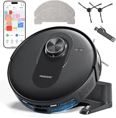Proscenic Q8 Robot Aspirateur Laveur 6000Pa avec Lidar - WiFi/Alexa