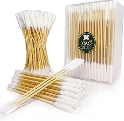 200 Bâtonnets Coton 15cm Tige Bambou - Cotons Tiges Géants pour Nettoyage Oreilles Chien Chat