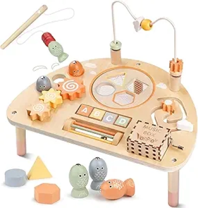 Table d'Activités 8 en 1 Montessori - Jouet Sensoriel Bébé 1-3 Ans