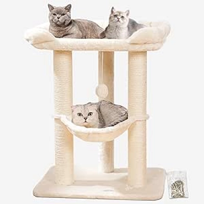 Arbre à Chat 28" Grand Modèle - Tour Griffoir Maine Coon avec Lit Spacieux