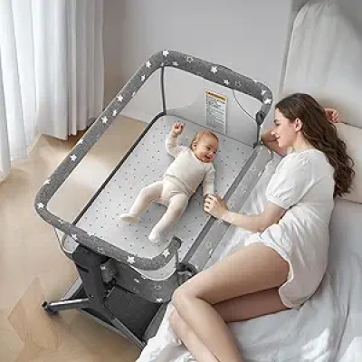 Lit bébé 3 en 1 avec Berceau Cododo Rocking - Réglable 6 Hauteurs