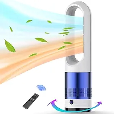 Ventilateur Chauffant sans Pales 1400W - Oscillant 80° avec Télécommande