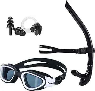 Snorkel de Natation 3 en 1 - Tube Central Anti-Bruit + Lunettes Anti-Buée