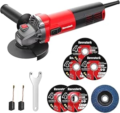 Meuleuse d'angle 7.5 Amp 115 mm - 12000 RPM avec disques de coupe et meulage