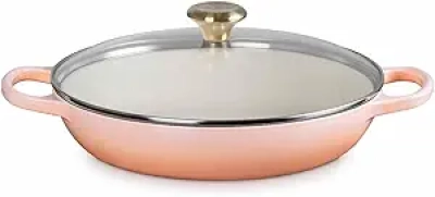 Le Creuset Buffet Casserole Pêche 3,5L - Cocotte en Fonte avec Couvercle Verre