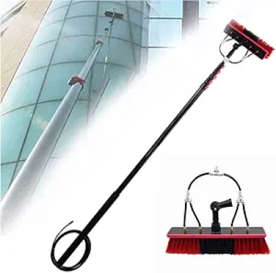 Brosse Nettoyage Panneaux Solaires Rétractable 18FT - Vitres & Toits
