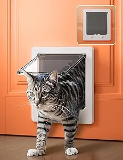 Chatière Intérieure X-Large 4 Modes - Porte Chat Magnétique jusqu'à 25 kg