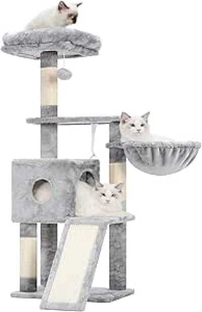 Arbre à Chat 42,5 Pouces Hey-brother - Griffoir Sisal & Maison Chat