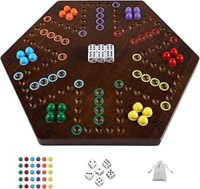 HOROW Jeu de Plateau Wahoo 20 pouces - Jeu de Marbre en Bois pour 4-6 Joueurs