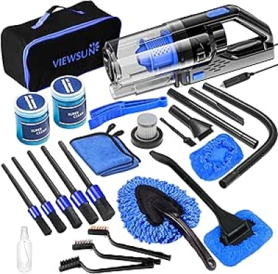 Kit Nettoyage Voiture Complet Viewsun - Aspirateur + Accessoires Détailing