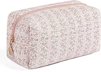 Trousse de maquillage carrée JOVAKIT rose floral - Sac cosmétique voyage femme